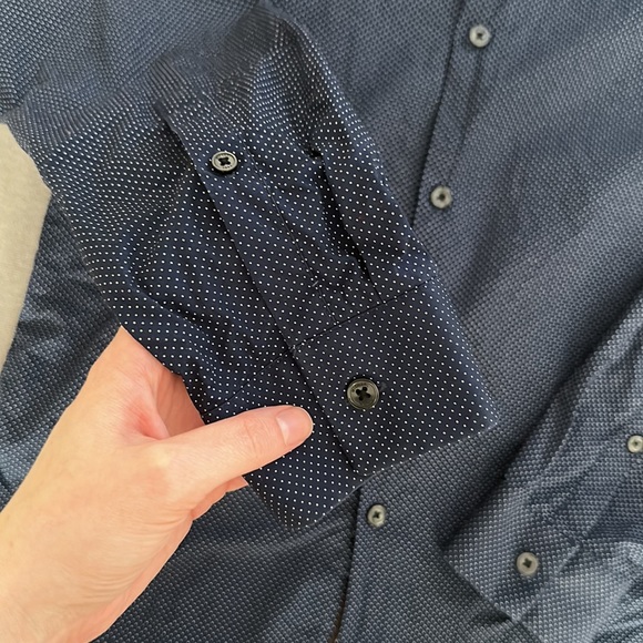 Michael Michael kors blue and white polka dot button up dress shirt - Picture 3 of 3